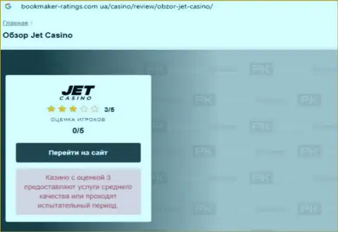 Статья с достоверным обзором деятельности JetCasino