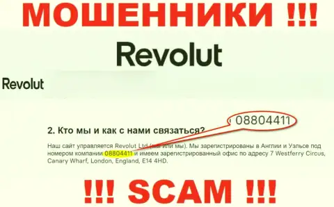 Осторожнее, присутствие регистрационного номера у организации Revolut Com (08804411) может оказаться ловушкой