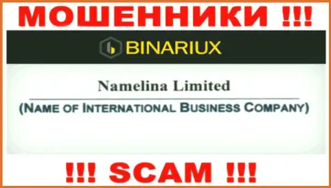 Binariux Net - это мошенники, а управляет ими Namelina Limited