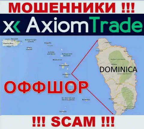 AxiomTrade специально прячутся в офшорной зоне на территории Commonwealth of Dominica, internet-мошенники