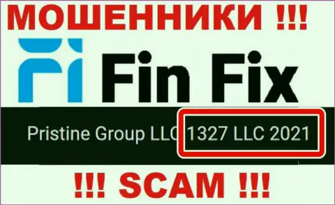 Номер регистрации еще одной противозаконно действующей конторы Fin Fix - 1327 LLC 2021