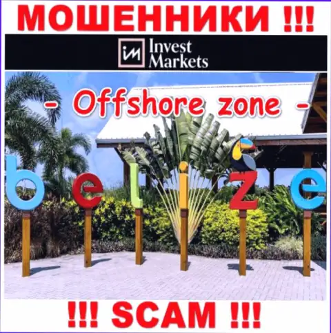 InvestMarkets Com имеют оффшорную регистрацию: Belize - будьте очень бдительны, аферисты