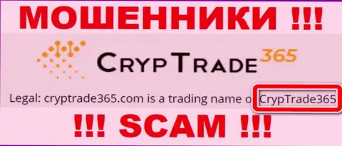 Юридическое лицо Cryp Trade 365 - CrypTrade365, именно такую инфу предоставили обманщики на своем онлайн-ресурсе