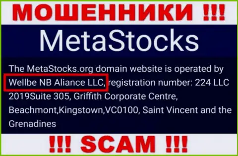 Юридическое лицо конторы MetaStocks Org - это Веллбе НБ Алиансе ЛЛК, информация взята с официального сайта