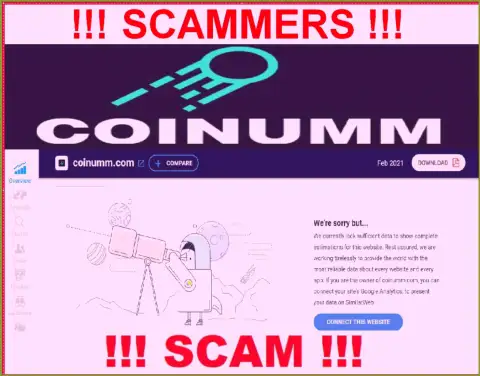 There isn't information about Coinumm Com cheaters on similarweb