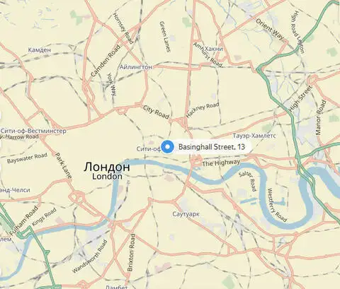 Location on the map of FxPro office in London