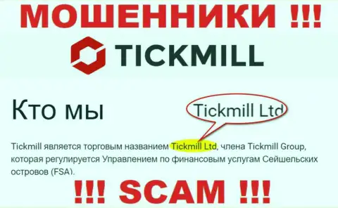 Избегайте мошенников Tickmill Com - присутствие сведений о юридическом лице Тикмилл Лтд не сделает их солидными