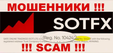 Как представлено на официальном сайте мошенников SotFX Com: 10424 - это их регистрационный номер