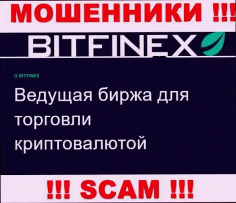 Основная работа Битфинекс Ком - это Crypto trading, будьте очень внимательны, работают преступно