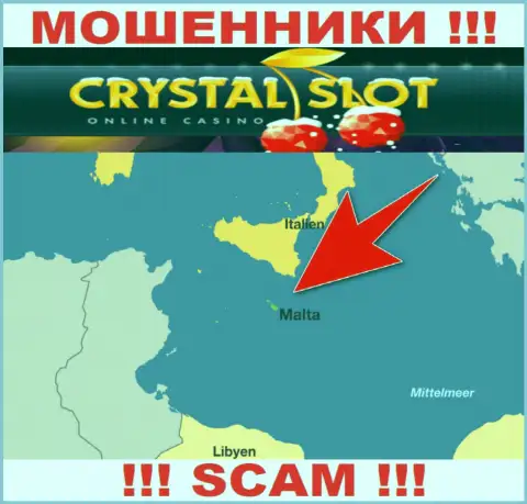 Malta - именно здесь, в оффшоре, отсиживаются internet кидалы КристалСлот
