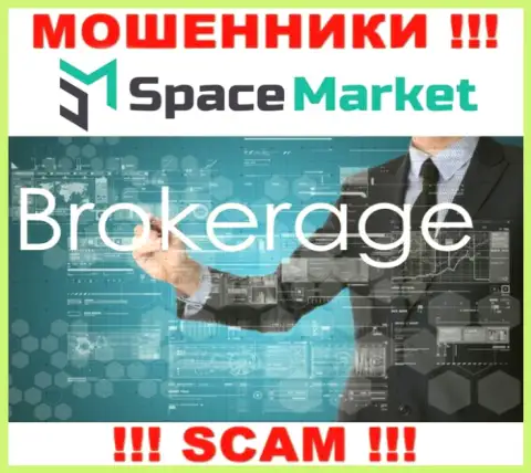 Область деятельности незаконно действующей компании SpaceMarket Pro - это Брокер