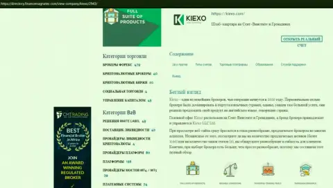 Публикация про ФОРЕКС брокерскую компанию Киексо имеется на интернет-ресурсе Директори ФинансМагнатес Ком