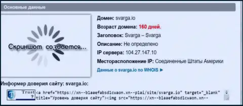 Возраст домена forex дилинговой конторы Сварга, исходя из инфы, полученной на веб-сервисе doverievseti rf