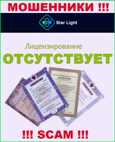 У Star Light 24 не имеется разрешения на ведение деятельности в виде лицензии - это МОШЕННИКИ