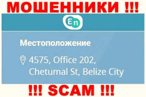 Официальный адрес мошенников ЕН-Н в офшоре - 4575, Office 202, Chetumal St, Belize City, эта информация указана на их официальном web-ресурсе