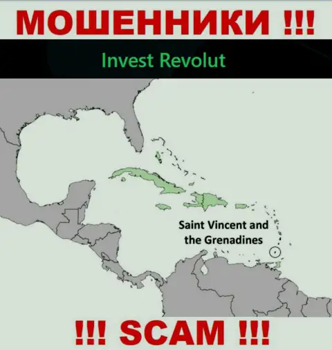 Инвест-Револют Ком пустили свои корни на территории - Кингстаун, Сент-Винсент и Гренадины, избегайте сотрудничества с ними