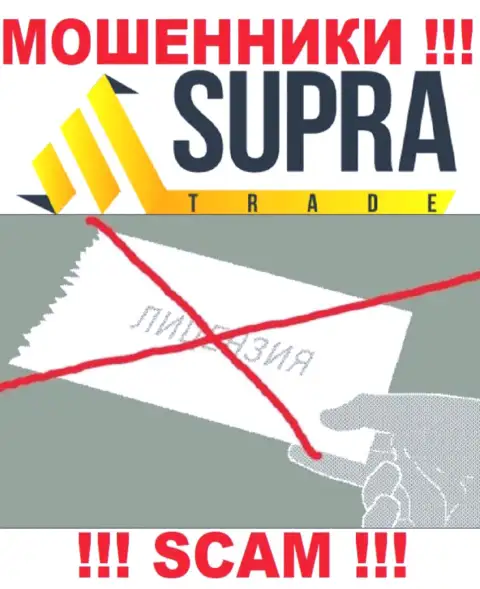 Компания SupraTrade - это МОШЕННИКИ !!! У них на сайте нет данных о лицензии на осуществление их деятельности