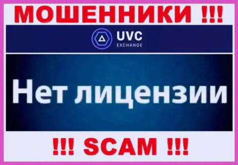 У аферистов UVCExchange Com на сервисе не предоставлен номер лицензии организации !!! Будьте очень осторожны