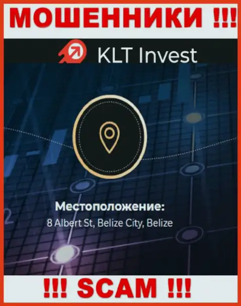 Нереально забрать денежные средства у организации KLTInvest Com - они отсиживаются в оффшорной зоне по адресу - 8 Albert St, Belize City, Belize