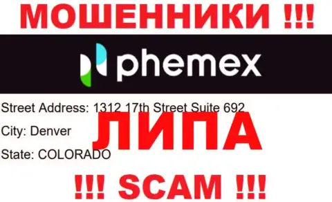 Оффшорная юрисдикция конторы PhemEX Com на ее сайте показана липовая, будьте очень бдительны !!!