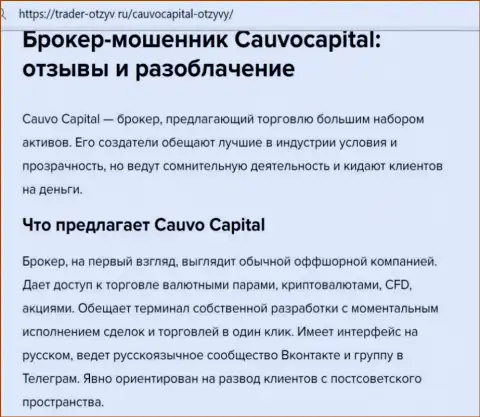 Cauvo Capital - это ВОРЫ !!! обзорная публикация с доказательствами неправомерных действий