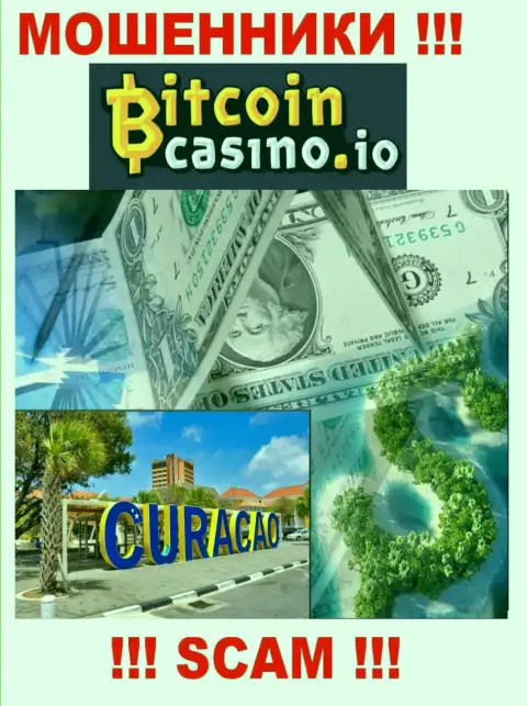 Bitcoin Casino свободно оставляют без денег, т.к. разместились на территории - Кюрасао