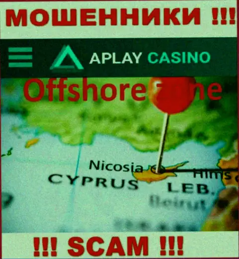 Находясь в оффшоре, на территории Кипр, APlay Casino спокойно кидают клиентов