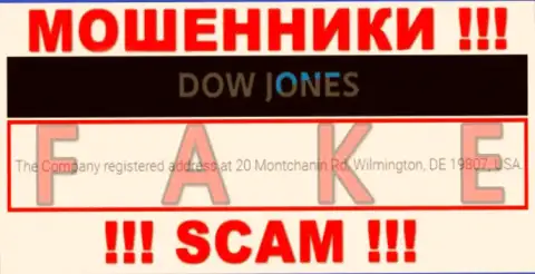 Официальное местонахождение Dow Jones Market ложное, контора спрятала свои концы в воду