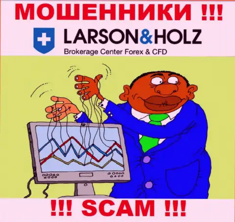 Прибыль с дилинговым центром Ларсон Хольц Вы не заработаете  - не поведитесь на дополнительное вложение финансовых средств