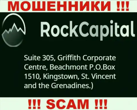 За грабеж доверчивых клиентов обманщикам Rock Capital ничего не будет, потому что они сидят в оффшоре: Suite 305 Griffith Corporate Centre, Kingstown, P.O. Box 1510 Beachmout Kingstown, St. Vincent and the Grenadines