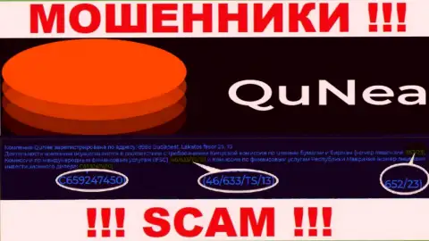 Мошенники QuNea Com не скрывают свою лицензию на осуществление деятельности, опубликовав ее на веб-сервисе, однако будьте очень внимательны !