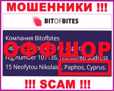 BitOfBites Com - это мошенники, их место регистрации на территории Cyprus