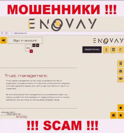 Внешний вид официального информационного сервиса противозаконно действующей организации EnoVay