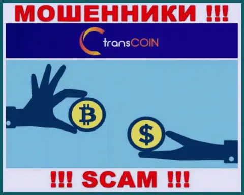 Имея дело с TransCoin, рискуете потерять все финансовые активы, потому что их Криптовалютный обменник - это разводняк