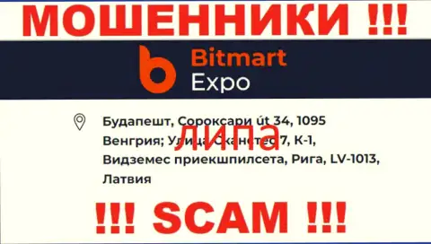 Официальный адрес компании Bitmart Expo липовый - иметь дело с ней крайне опасно