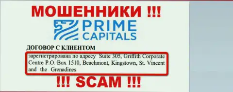 Prime Capitals спрятались на территории Кингстаун, Сент-Винсент и Гренадины и безнаказанно сливают вложенные деньги