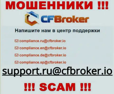На сайте мошенников ЦФ Брокер представлен этот адрес электронного ящика, на который писать сообщения рискованно !