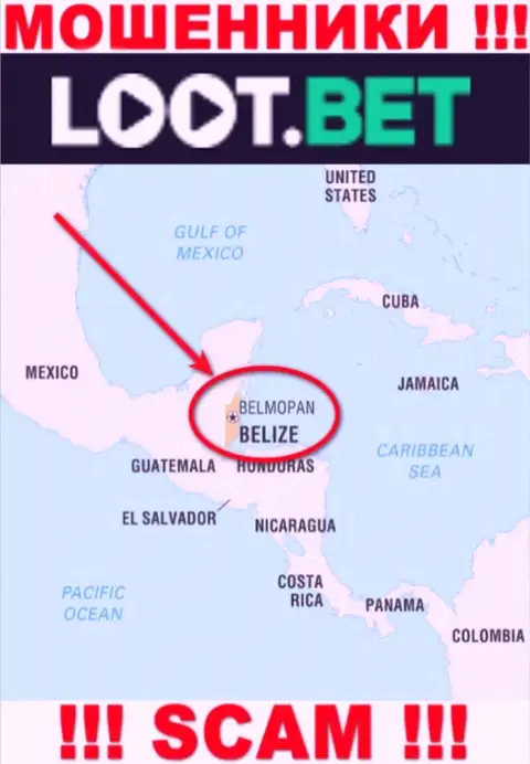 Лучше избегать сотрудничества с интернет ворами LootBet, Belize - их официальное место регистрации